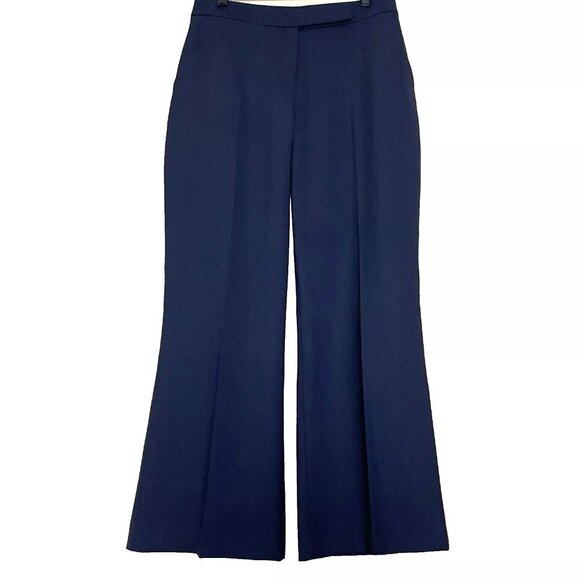 Karen Millen Navy Wide Leg Pant 10 Office Quiet Luxury Old Money Business Casual - Picture 1 of 8